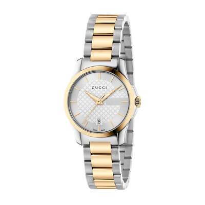 Pre-owned Gucci Ya126563 G-timeless 27mm Women's Two-tone Stainless Steel Watch