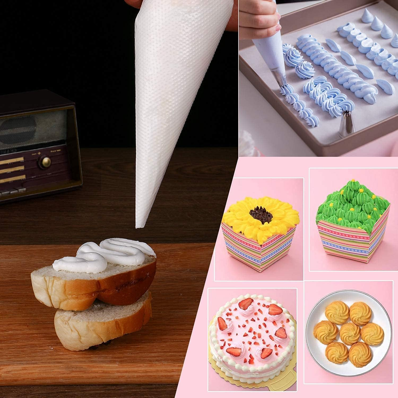400 Pcs Disposable Piping Bags 12inch Anti-Burst Pastry Bags, Tipless Icing Pipi
