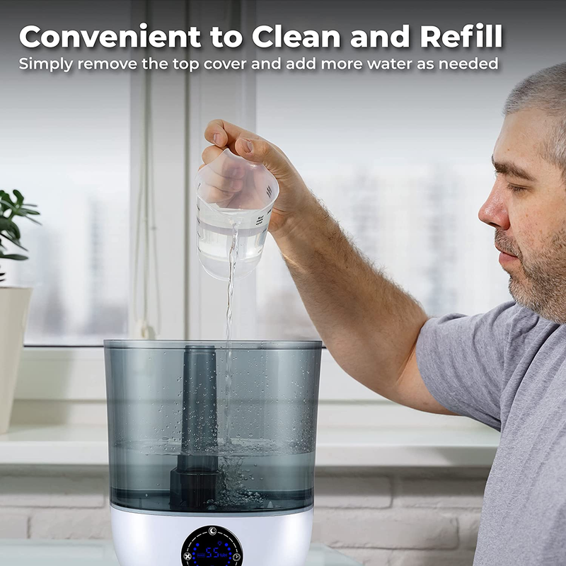 Plant Humidifier Indoor - 6L Top Fill Humidifier for Plants Growing Indoors - Qu