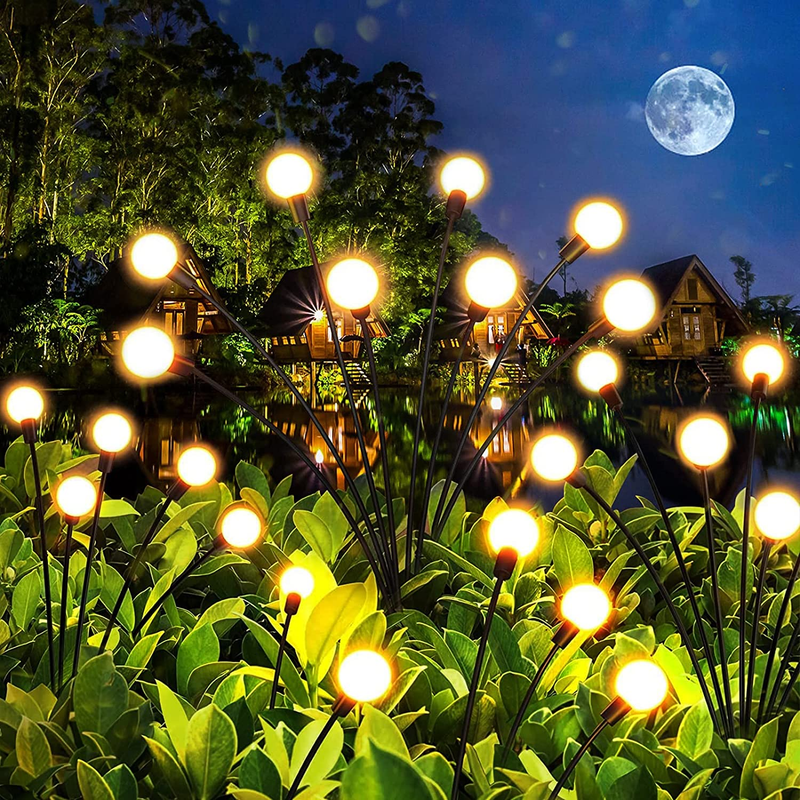 Solar Firefly Garden Outdoor Lights Warm White Windproof and Rainproof  8 LED
