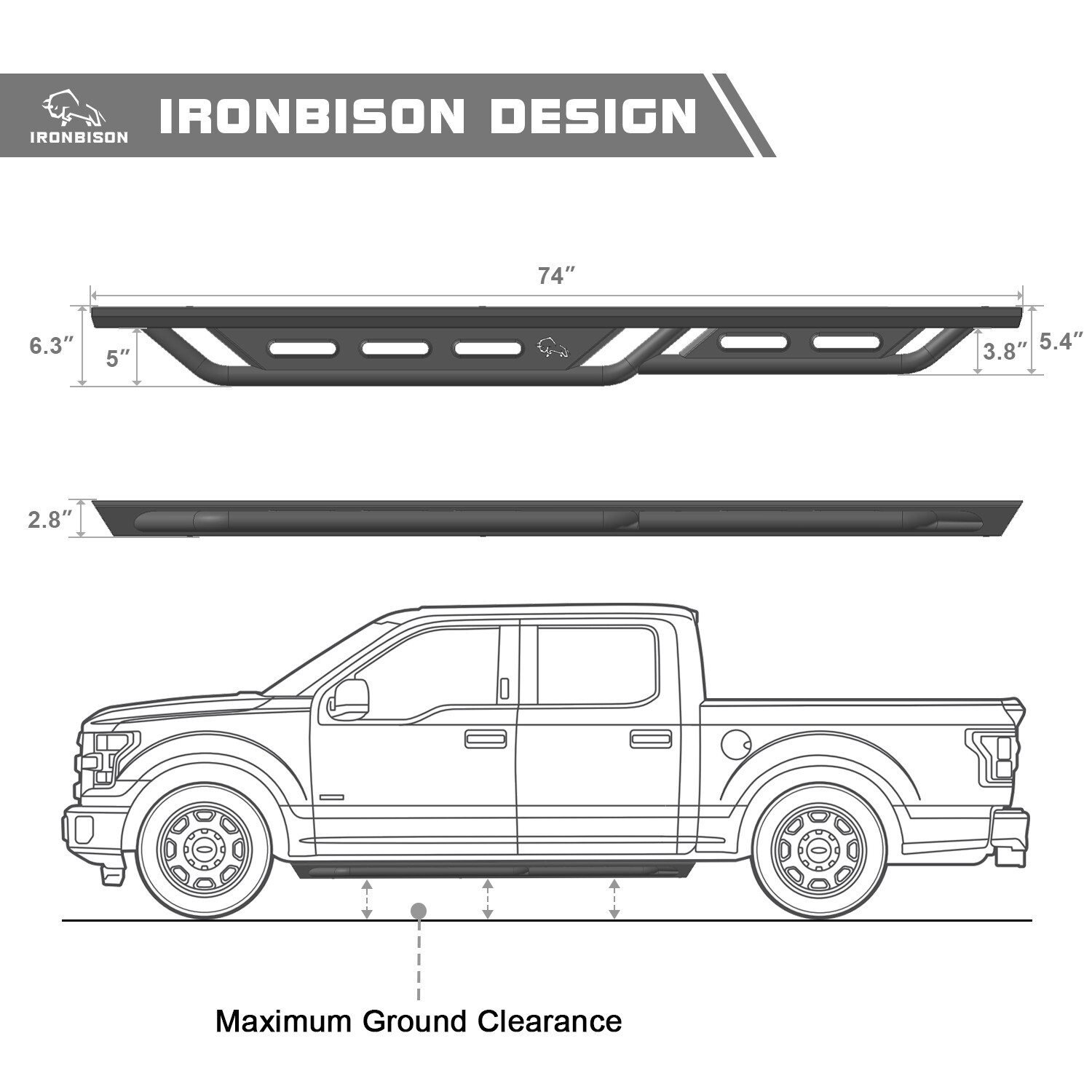 IRONBISON Running Board Steps for 2005-2025 Nissan Frontier