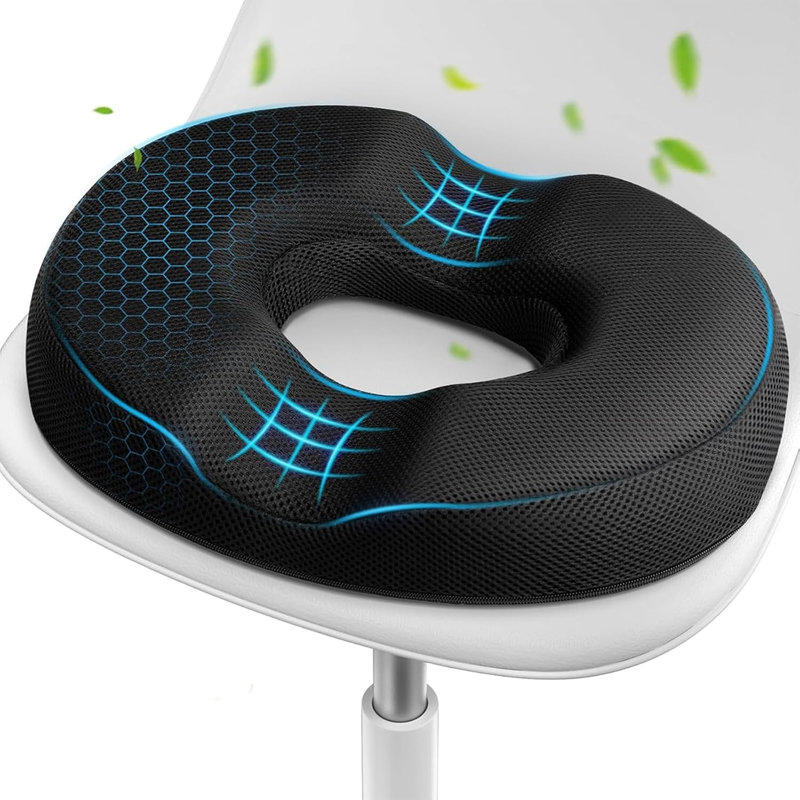 Memory Foam Donut Pillow Seat Cushions, Donut Chair Cushions for Tailbone Pain R