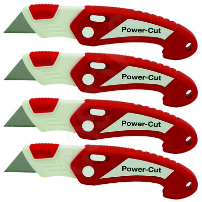 4-Pack Folding Utility Knife Box Cutter, Quick Change Blade with Lock Blade