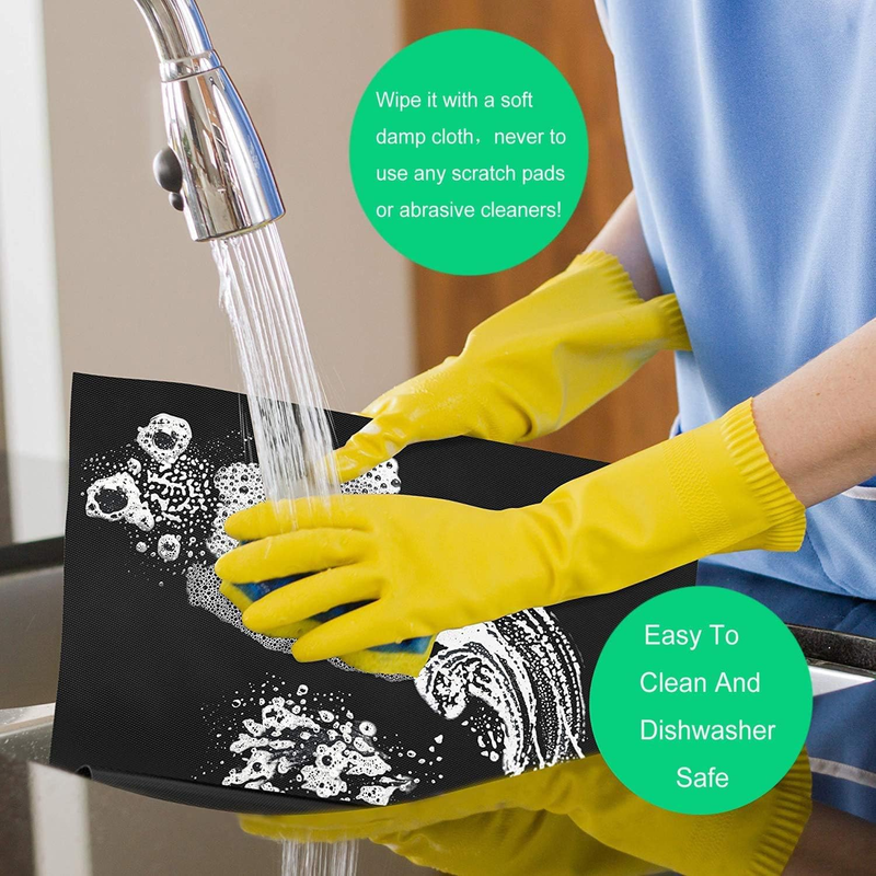 BBQ Grill Mat Set of 6 - Non-Stick, Fireproof Sheets & Baking Mats for Gas, Char