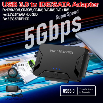 For Ultra Recovery Converter USB 3.0 To SATA IDE 2.5 3.5 Hard-Drive Disk Adapter