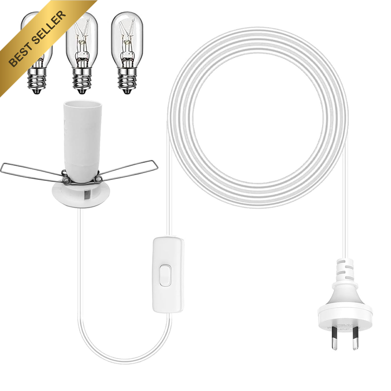 Salt Lamp Cord Replacement with On/Off Switch and 3 Free Bulbs, Original Replace
