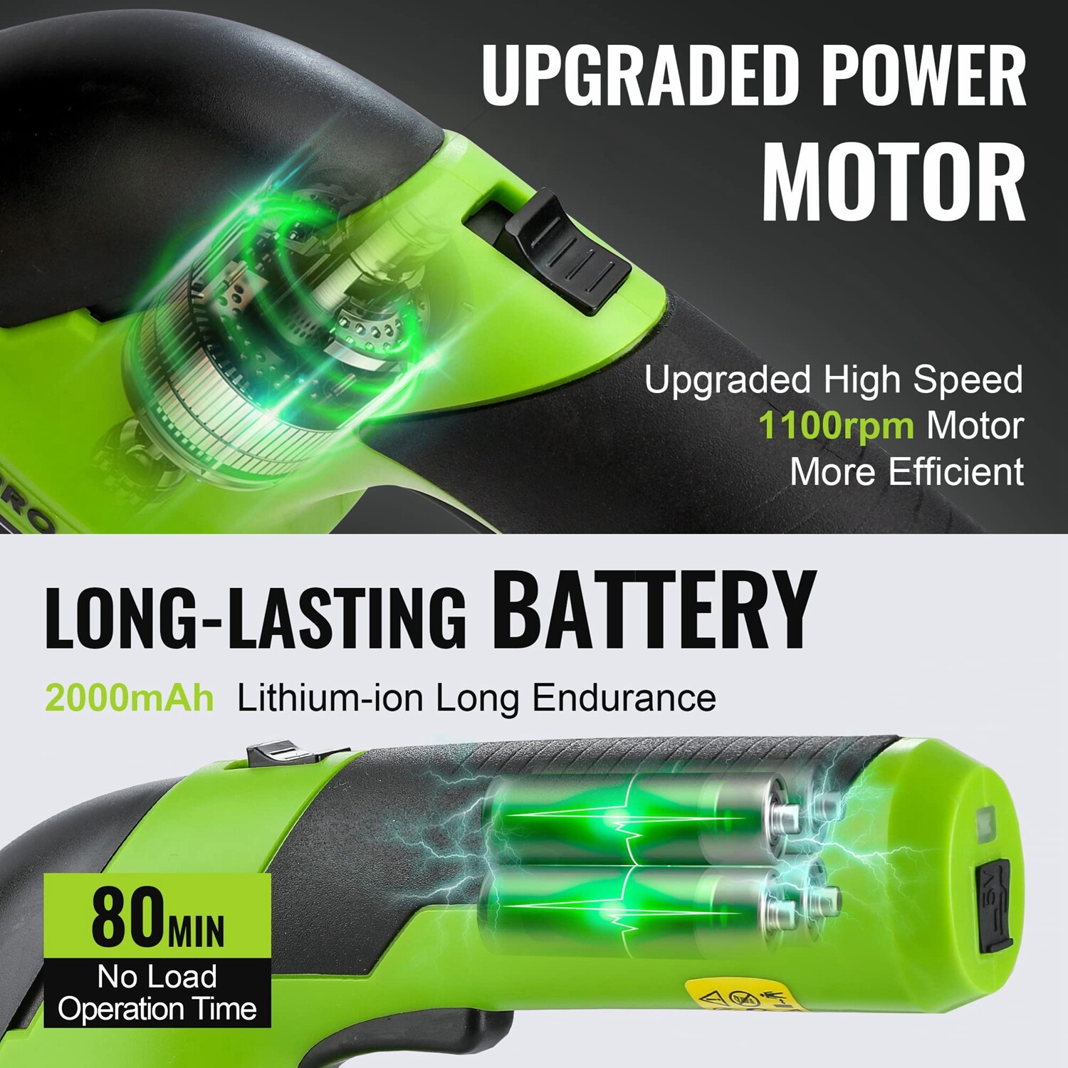 WORKPRO 2 in 1 Cordless Grass Shear & Shrubbery Trimmer - Handheld Hedge Trimmer