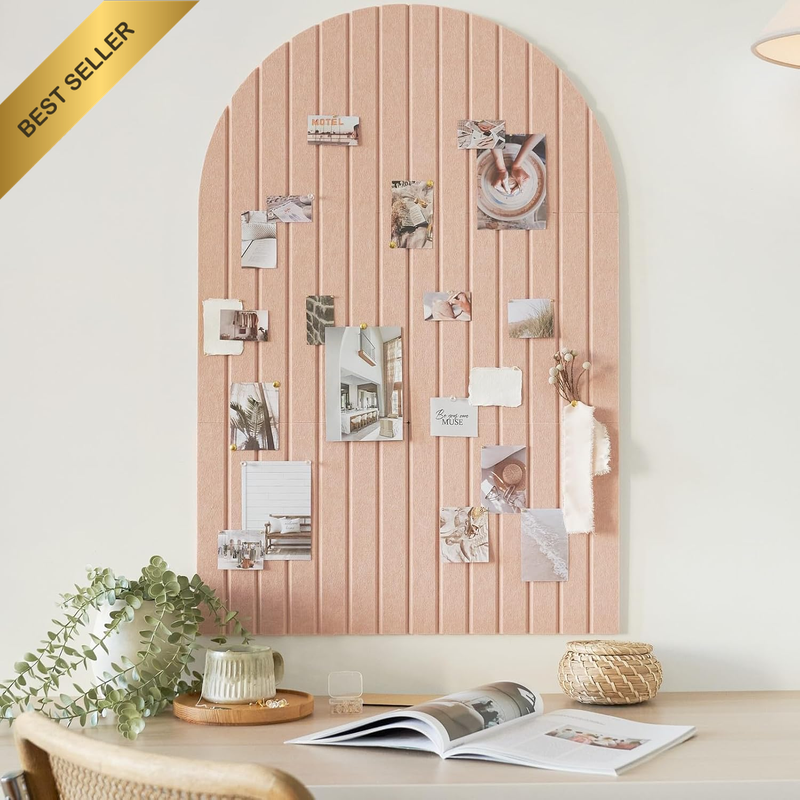 Large Arched Felt Bulletin Board - Stylish Perfectly Sized 35" X 24" Cork Board