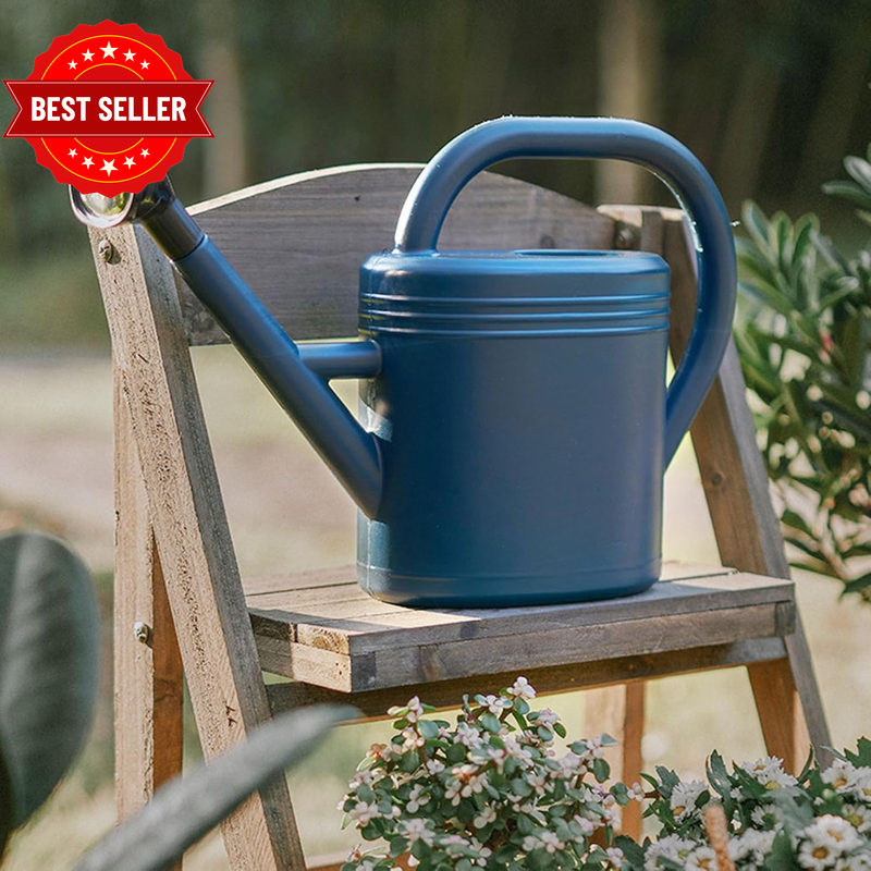8L Plastic Watering Can with Long Spout - Planting Bottle for Garden Use (Blue)