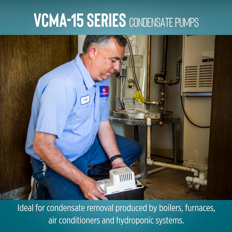VCMA-15UL 115 Volt, 65 GPH, 1/50 HP Automatic Condensate Removal Pump for HVAC/R