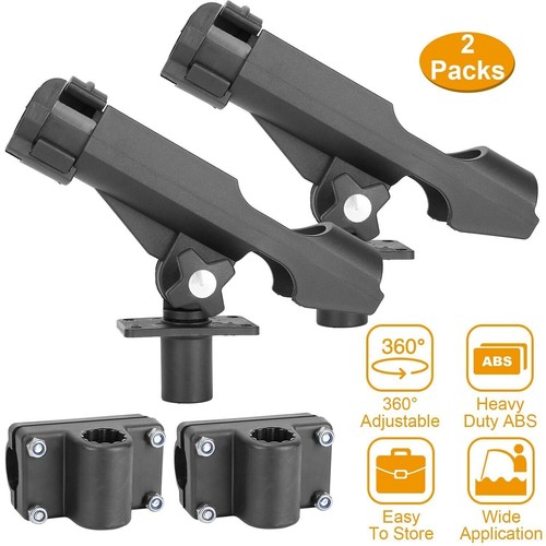 360&deg; Adjustable Boat Fishing Pole Rod Holder For Kayak Boat Side Rail Mount