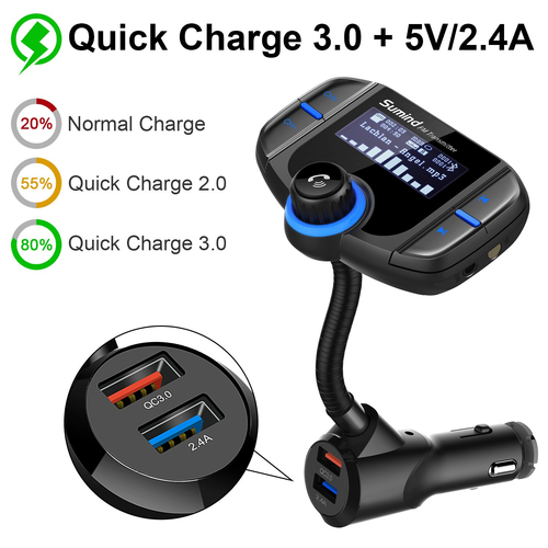 Sumind Wireless Radio Adapter, Car Bluetooth Fm Transmitter, Bluetooth Car 1.7