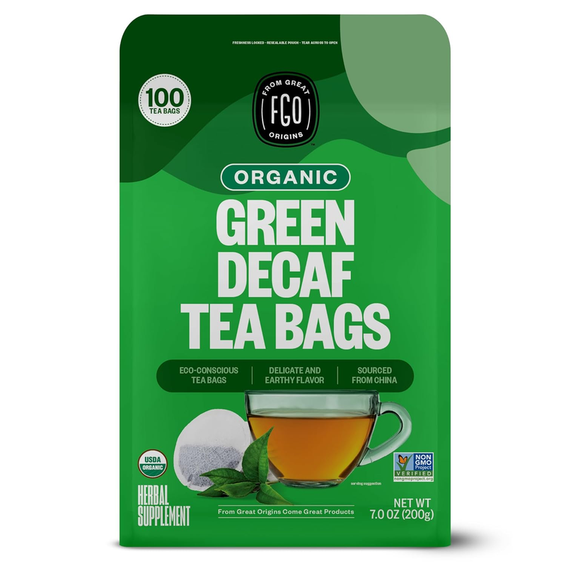 (decaf). Eco-conscious Tea Bags, 100 Count, Packaging May Vary