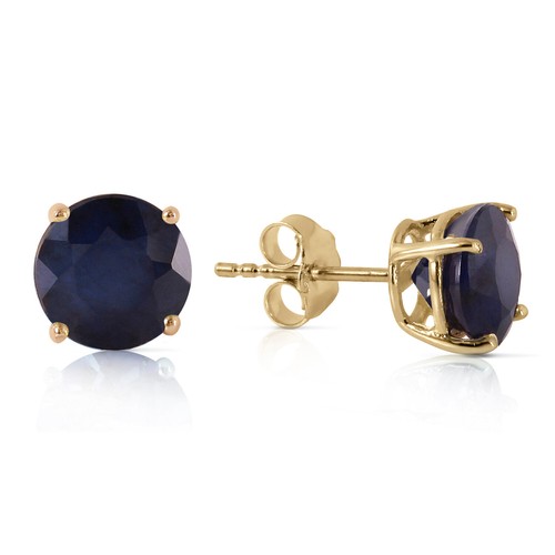 Pre-owned Galaxy Gold Products 3.3 Ct 14k Solid Yellow Gold Once Upon A Love Sapphire Earrings