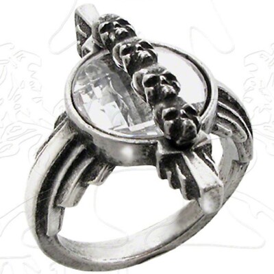 MORT ETOILE RING Alchemy Gothic - Star of Death - Clear Swarovski crystal