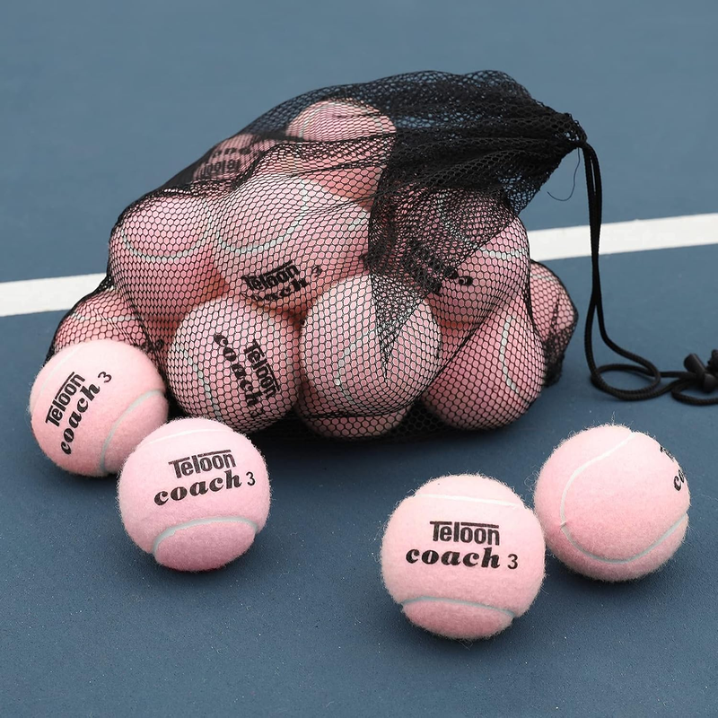 Teloon Pressure Training Tennis Balls-12 or 18 Count-Mesh Carry Bag，4 Colors Ava
