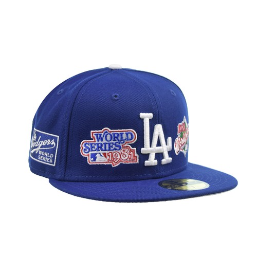 

Нашивка для чемпионов мира New Era Los Angeles Dodgers MLB 59Fifty, синяя мужская шляпа, Синий