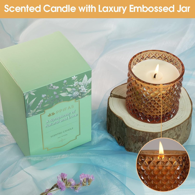 Pumpkin Spice Scented Candles,Sweet & Spicy Cinnamon Pumpkin Candles, Fall Scent