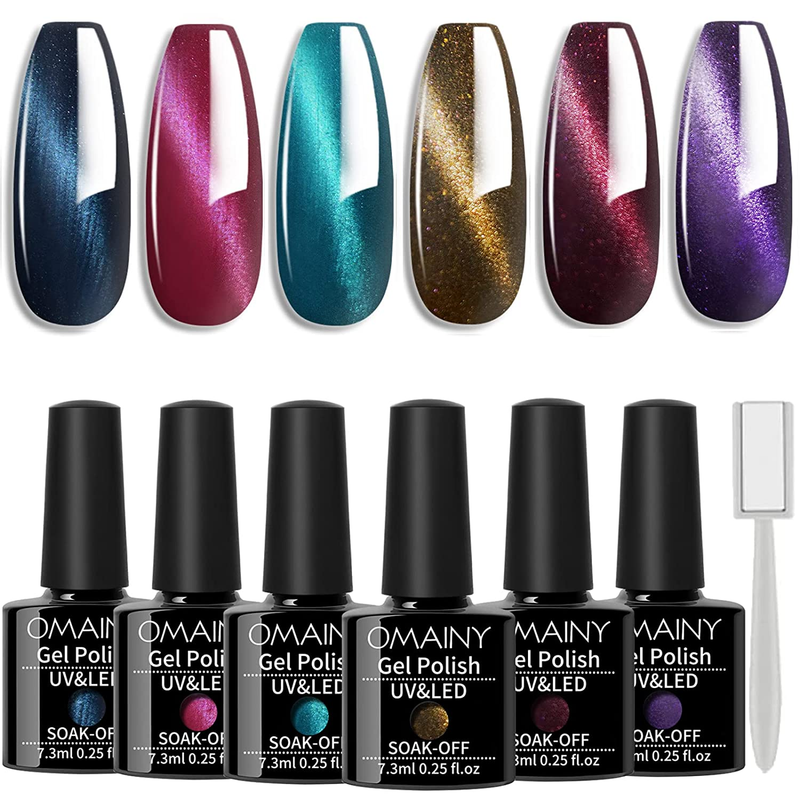Cat Eye Gel Nail Polish Set,Cat Eye Gel Polish with Magnet,Magnetic Gel Nail Pol