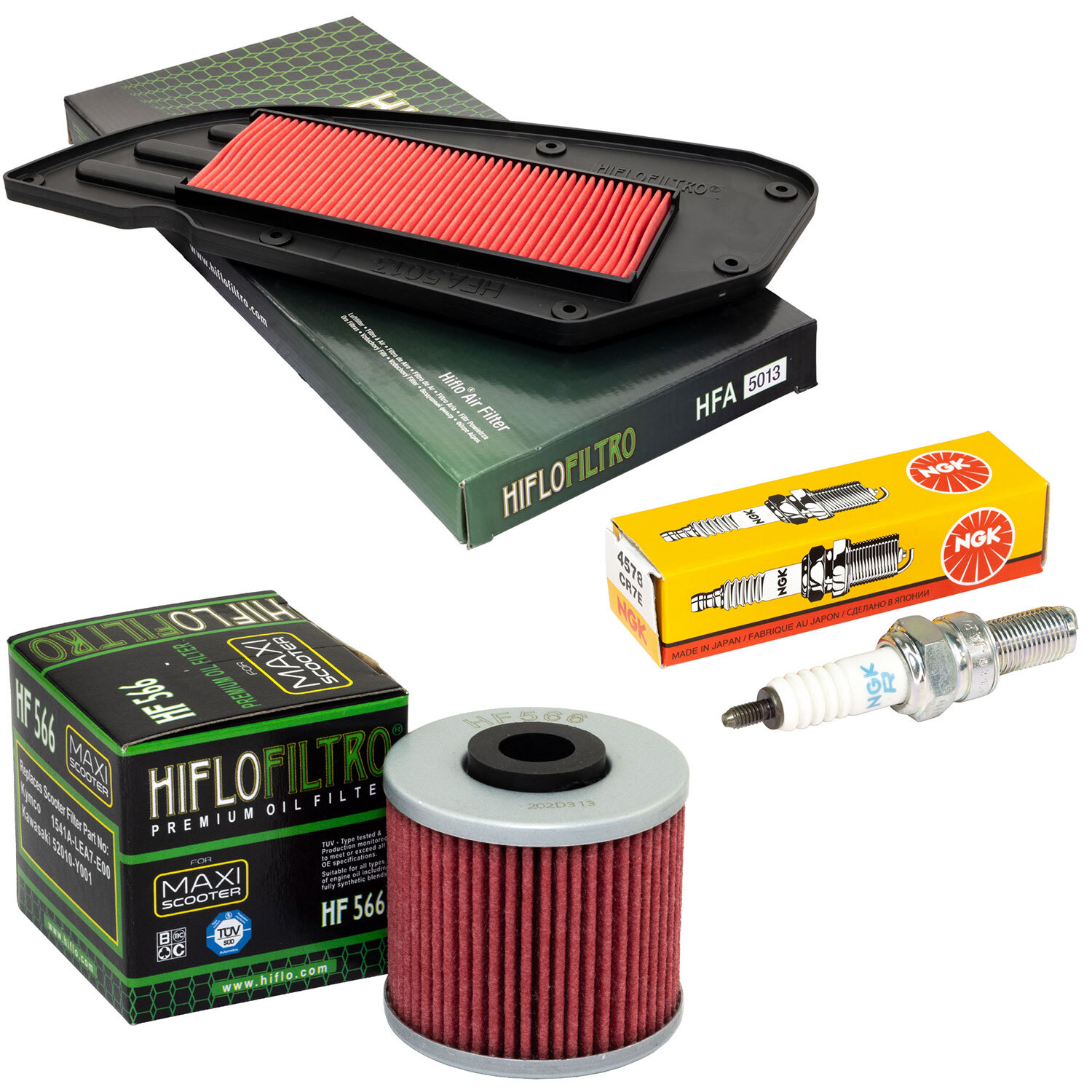 Wartung Set für Kawasaki J 300  A B C J300 2014-20 Luftfilter Ölfilter Zündkerze