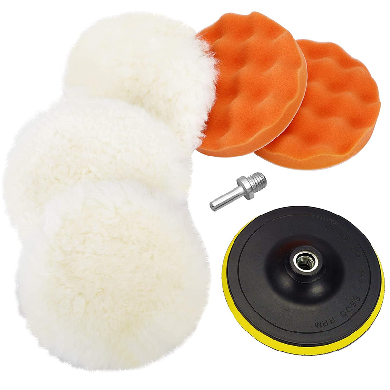 7Pcs 6 Inch Drill Buffer Attachment with Buffing Wheel, Spon