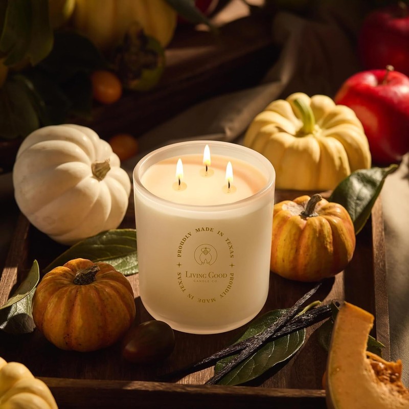 Toasty Pumpkin Brulee Pure Beeswax Fall Candle Jar- Long Burning Fragrance 15 Oz