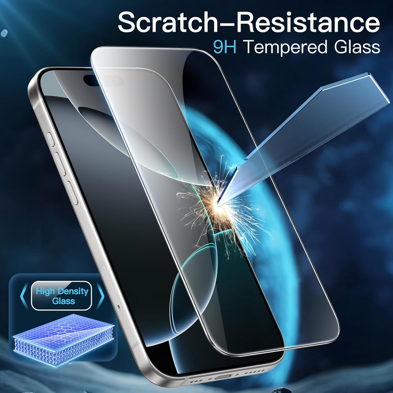 Screen Protector for iPhone 16 Pro 6.3-Inch, Tempered Glass Film with Easy Insta