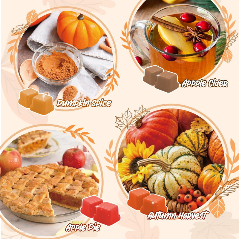 Autumn Scented Wax Melts, Fragrance Wax Block Scented Soy Wax Cubes Set Multiple