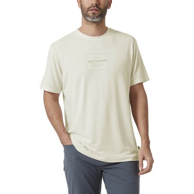 

Helly Hansen Skog Recycled Graphic SS Lifestyle Футболка мужская зимняя повседневная футболка, Цвет слоновой кости, Helly Hansen Skog Recycled Graphic SS Lifestyle T-Shirt