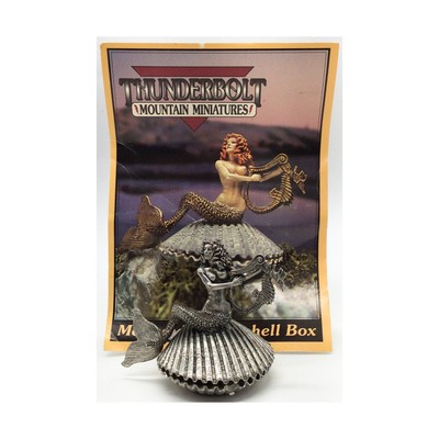 Thunderbolt Mountain Mini Mermaid on Seashell Box NM