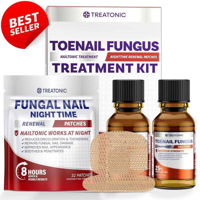 Toenail Fungus Treatment Kit 25% Undecylenic Acid Nail Repair + 32 Patches - US