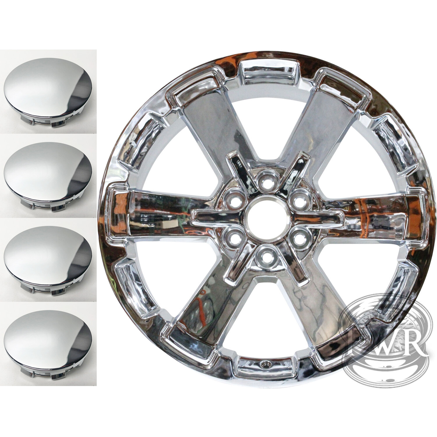 New Set of 4 Center Caps For 22" Chrome Wheel on Chevy Silverado Tahoe