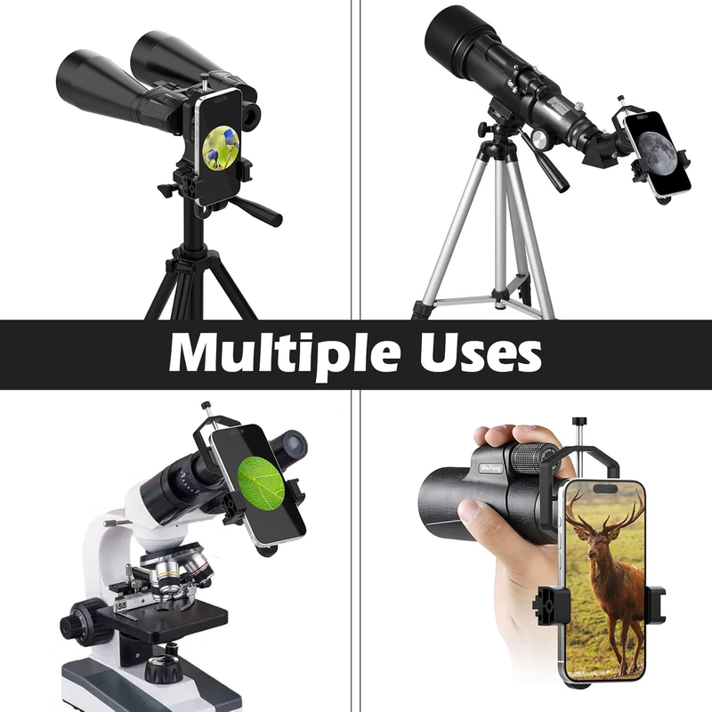 Metal Telescope Phone Adapter-Phone Scope Mount for Phone(2.09''-3.54'' Wide) Ph
