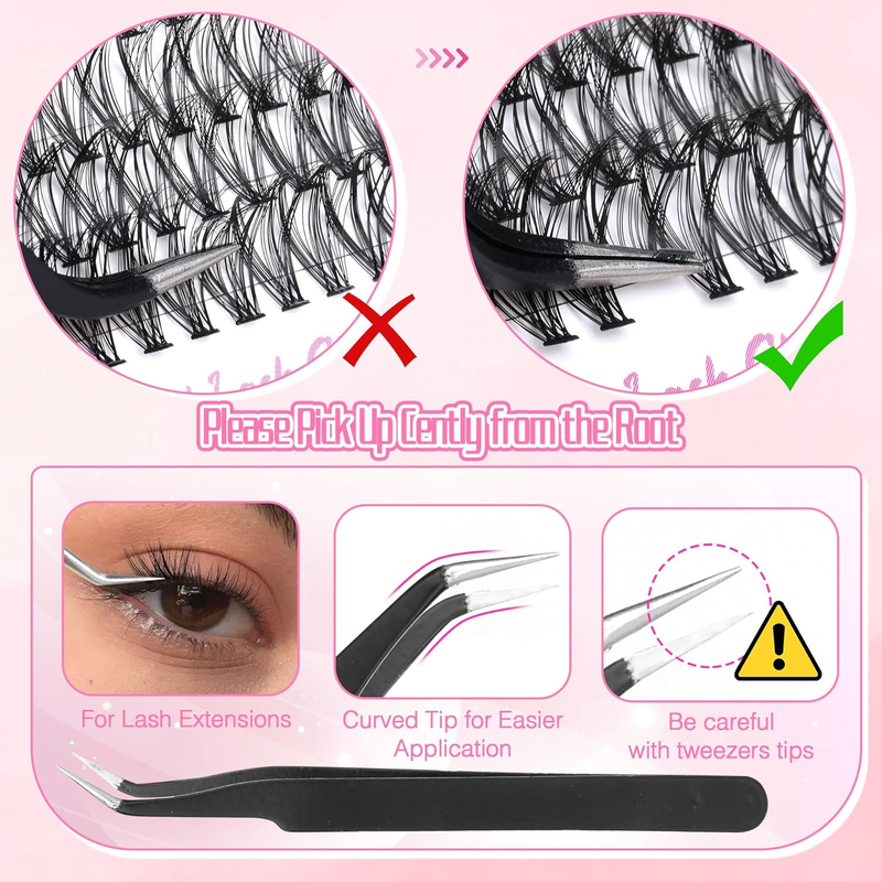 Lash Extension Kit 240 pcs Lash Clusters Eyelash Extension Kit, 30D40D Individua