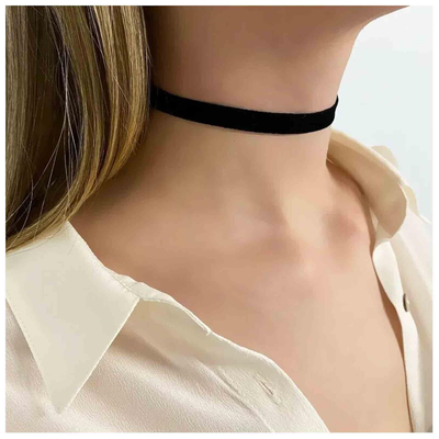 Vintage leather choker best sale necklace