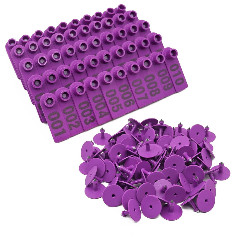 Numbered Ear Tags 001-100 Count Plastic Livestock Ear Tags with Numbers for Catt