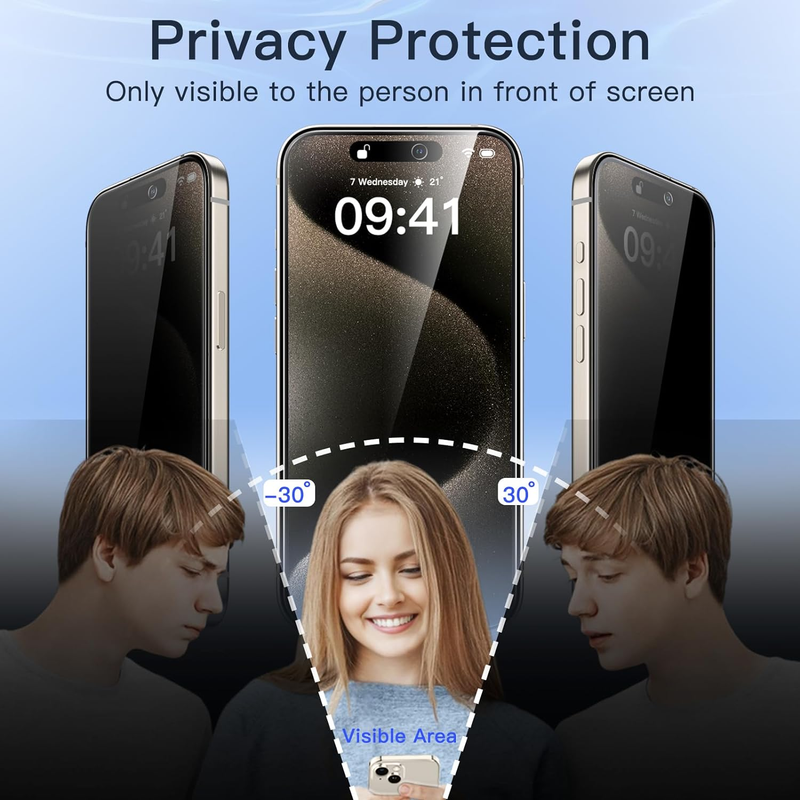 Privacy Screen Protector for iPhone 15 Pro Max 6.7-Inch with Camera Lens Protect