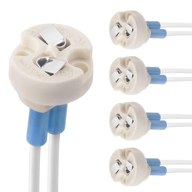 G4, GU5.3 Bi-Pin Ceramic Base Socket, MR16, MR11 Halogen Incandescent LED Bulb H