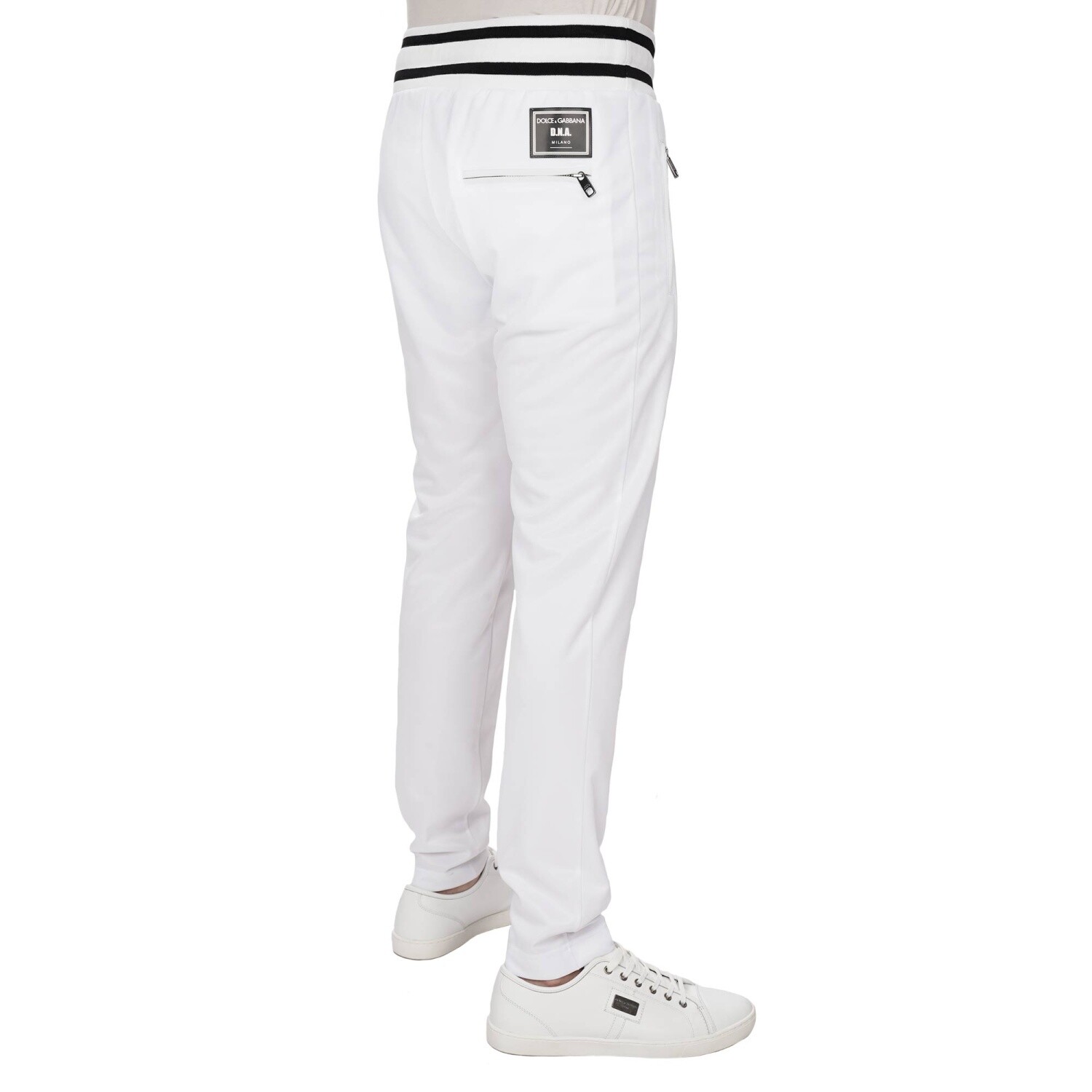 Легкие тренировочные белые брюки с нашивкой с логотипом Dolce & Gabbana Dg DNA Milano 13620
