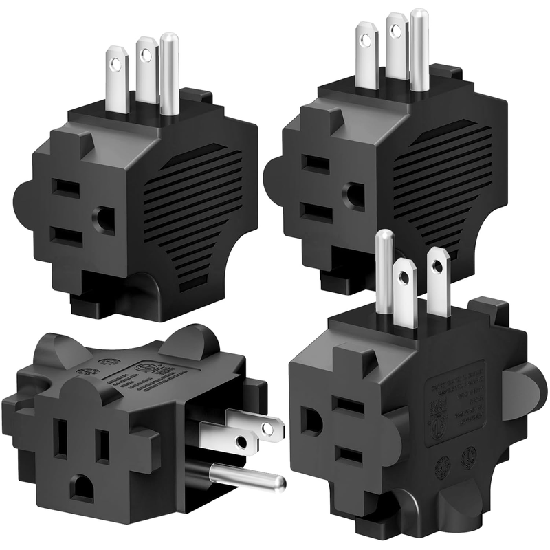 - 3-Outlet Grounding Adapter, Multiple Plug Outlet Extender, Power Splitter, [ET