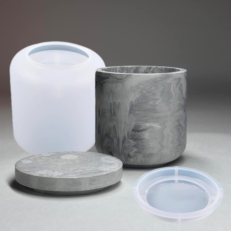 Storage Box with Lids Candle Jar Molds Set, Creative Silicone Candle Vessels Pot