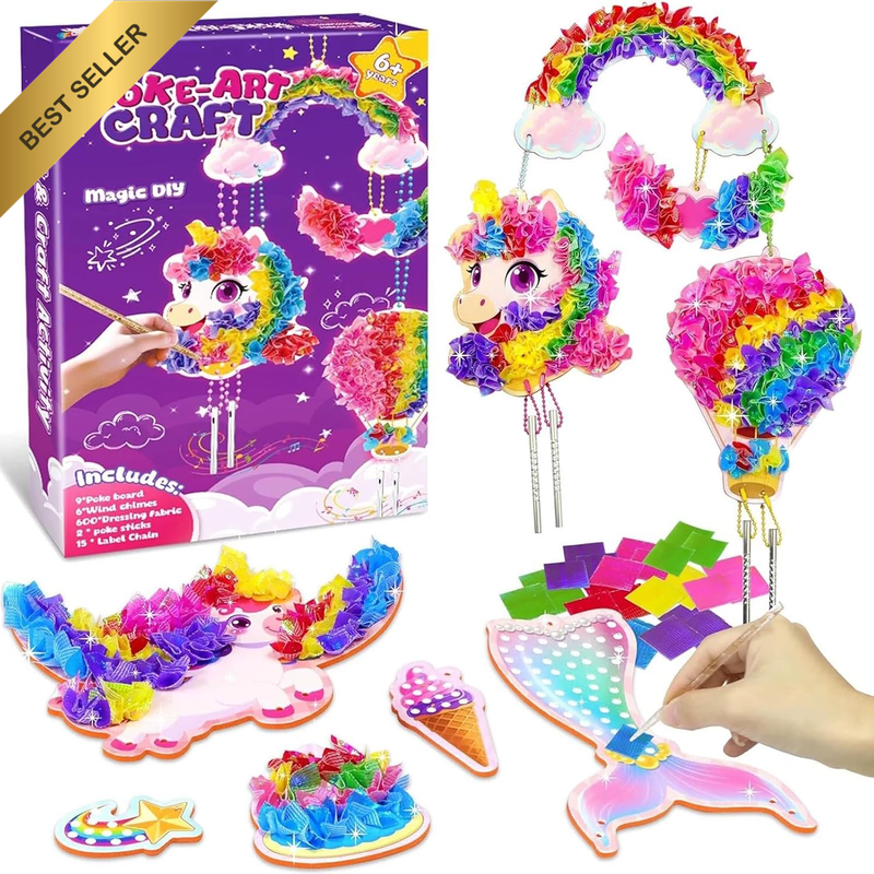 Arts and Craft Kits for Kids, Poke-In Art - Magical Unicorn for 6 7 8 9 10 Year