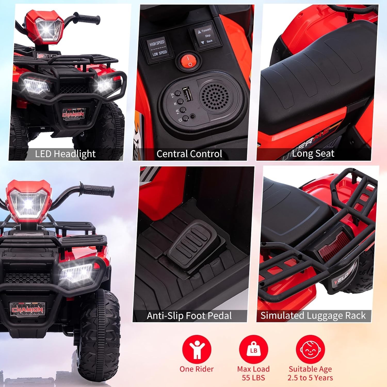 12V Kids Ride on Toy 4 Wheeler Quad Car Image 6