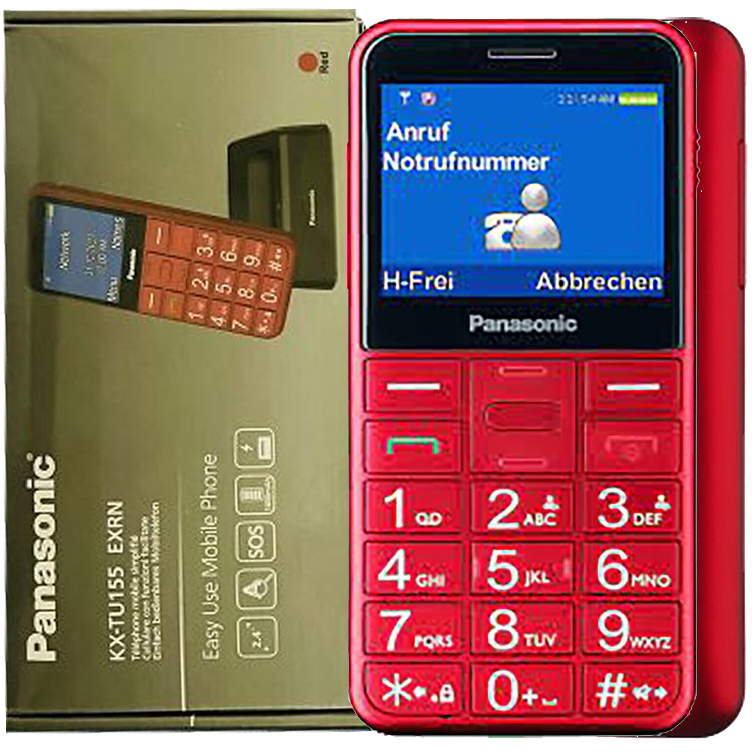 BNIB Panasonic KX-TU155 2G Red Dual-SIM Factory Unlocked GSM