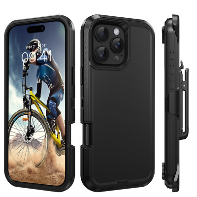 For iPhone 15/16 Pro Max/13/14 Shockproof Case Cover/Belt Clip Fits Otterbox