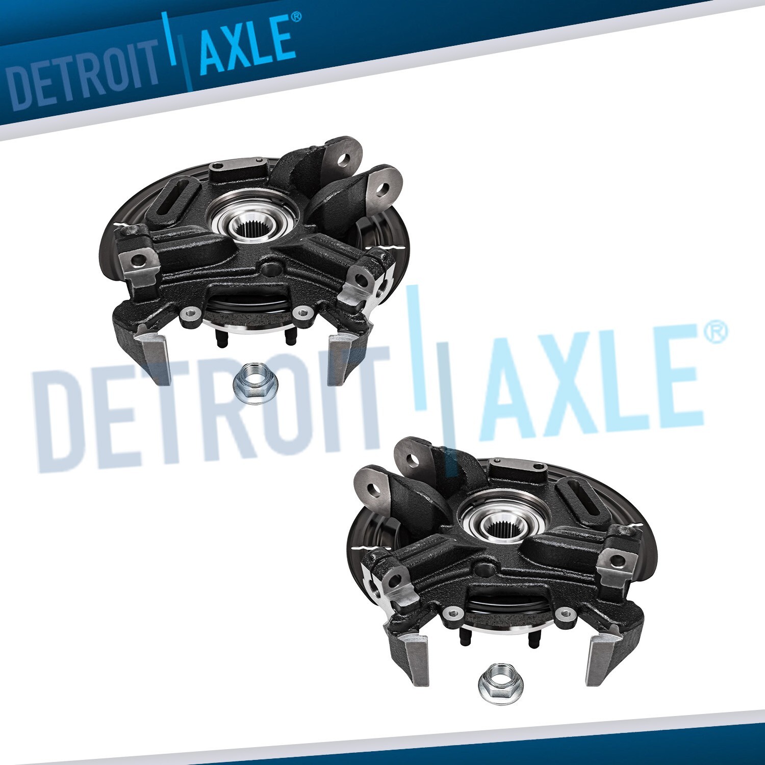 Pair Rear Steering Knuckle & Wheel Hub Bearing Assembly for