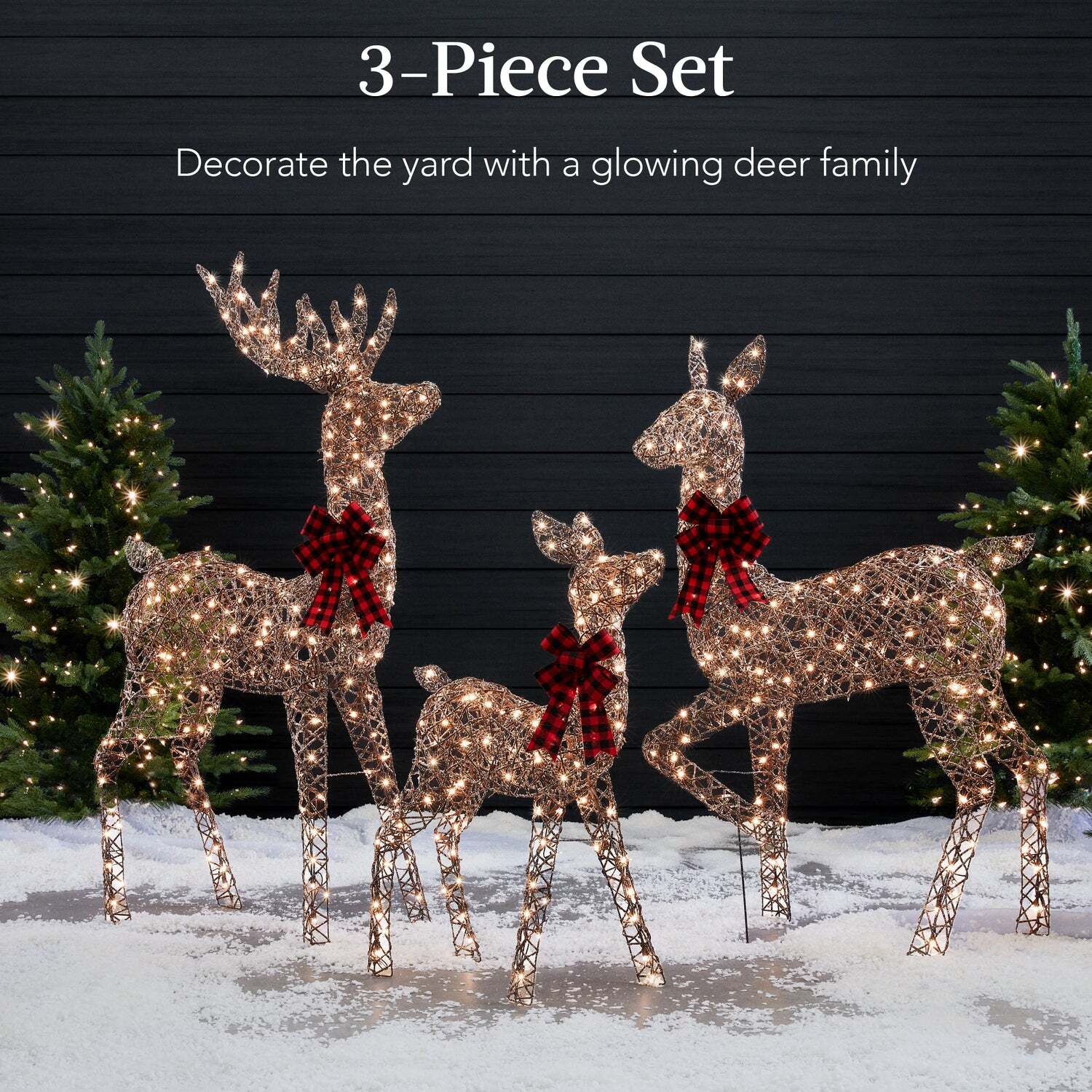 Christmas Reindeer Outdoor ,47.2" H Reindeer Christmas Decoration,Light Up 3D Rattan Standing Christmas Deer With 70 Warm Led Lights For Xmas Outdoor Indoor Holiday Yard Garden Decoration