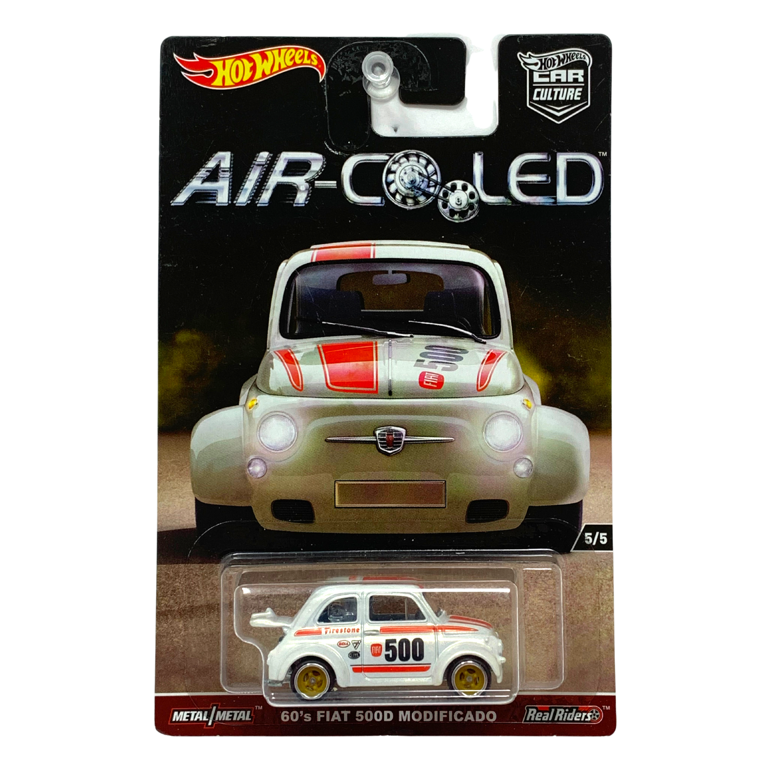 Hot Wheels Air-Cooled 60's Fiat 500D Modificado Real Riders