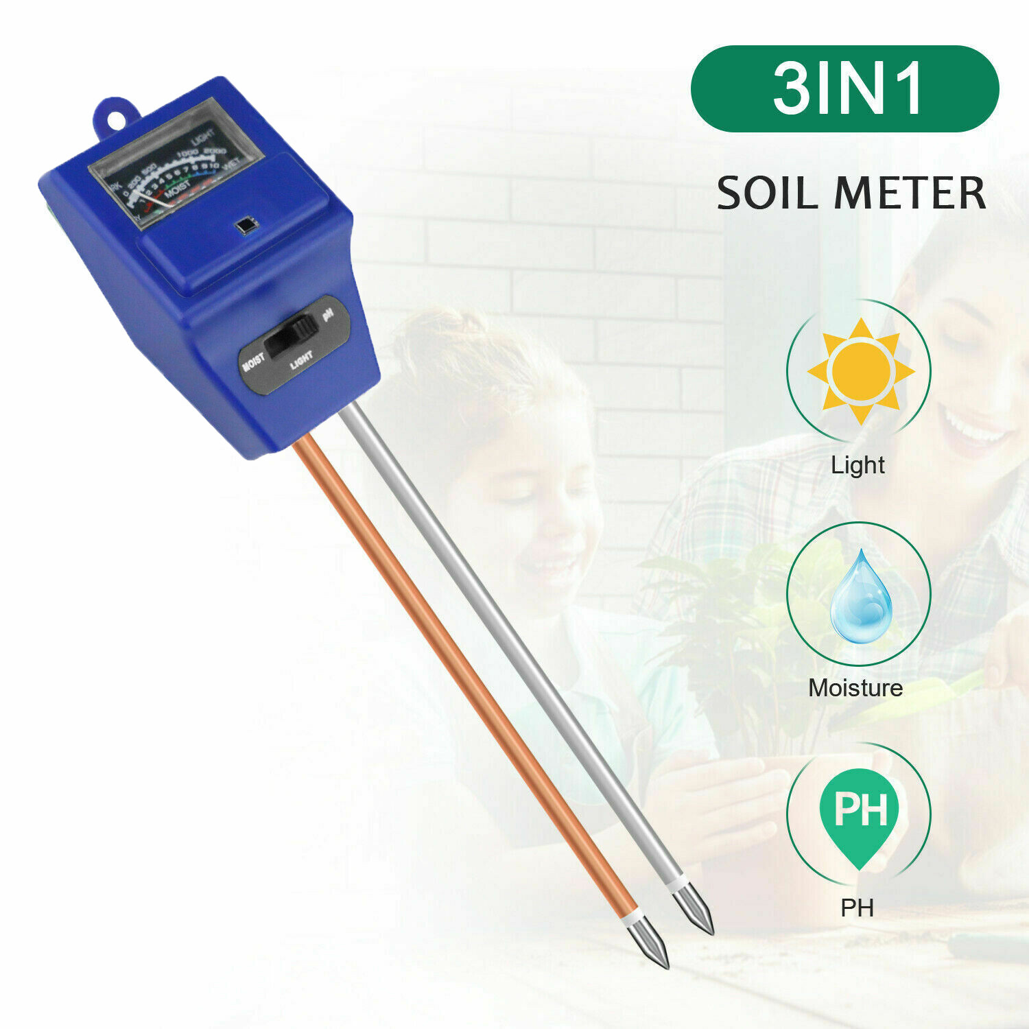 Soil moisture meter. 3 в 1 влажности почвы светильник ph метр. анализатор почвы mp330. Prestige testers soil ph moisture. датчик влагомер для лодки.