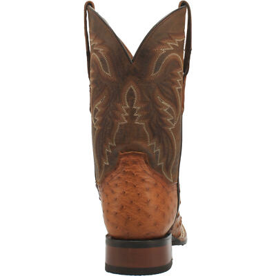 Pre-owned Dan Post Alamosa Quill Ostrich Boot Dp4874 In Bay Apache